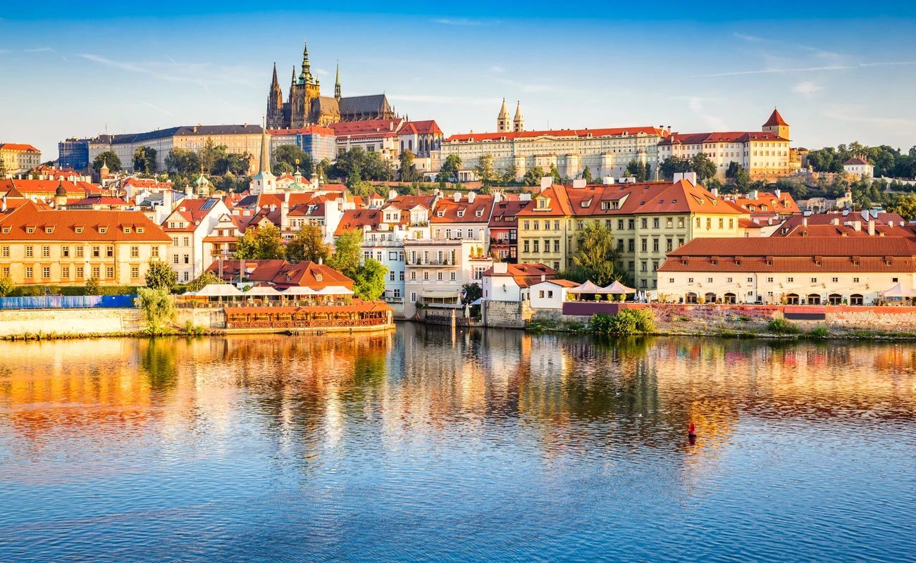 Prague, Bohemia, Czech Republic. Hradcany is the Praha Castle with churches, chapels, halls and towers from every period of its history.