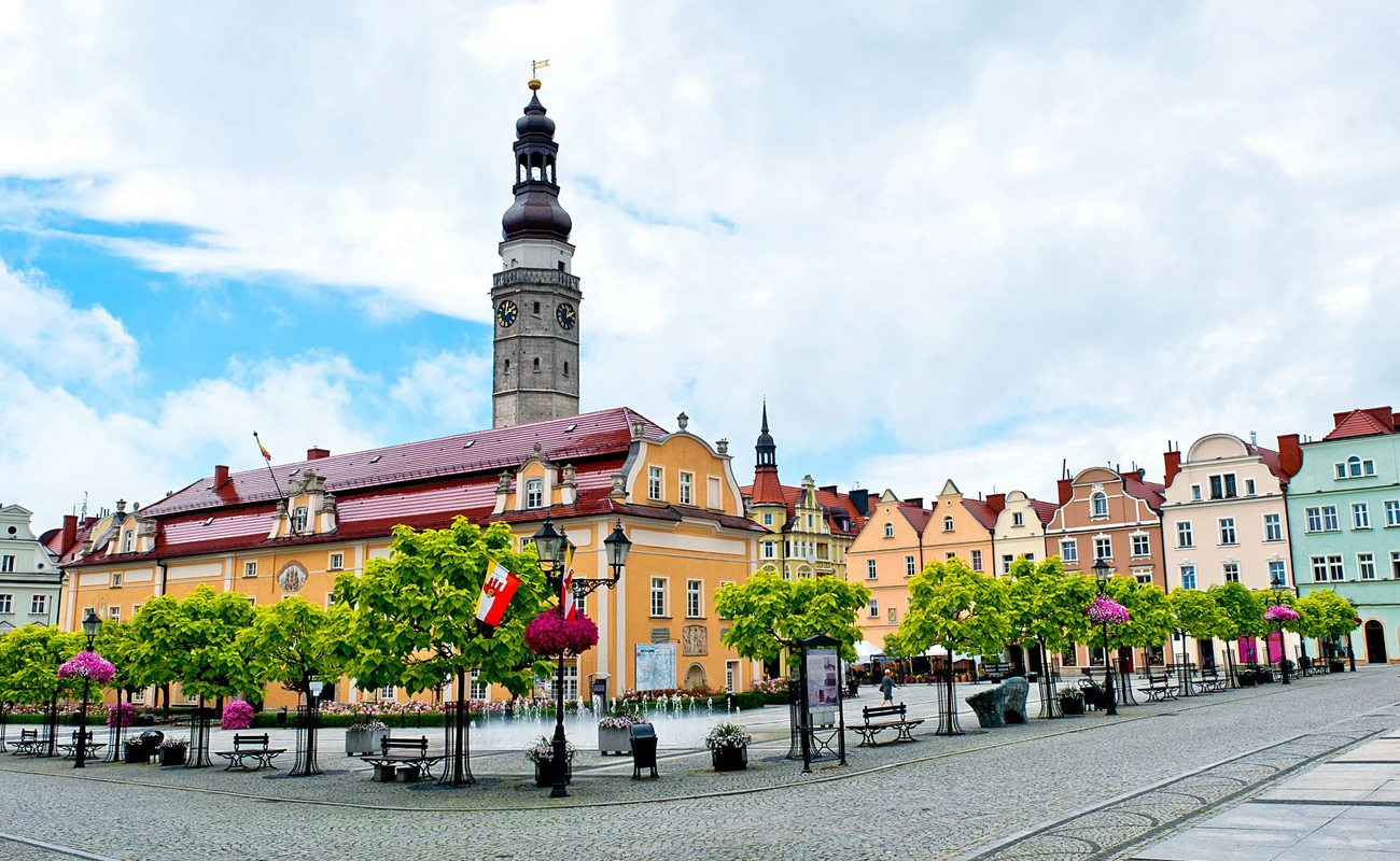 building of city hall in Boleslawiec, Lower Silesia, Poland