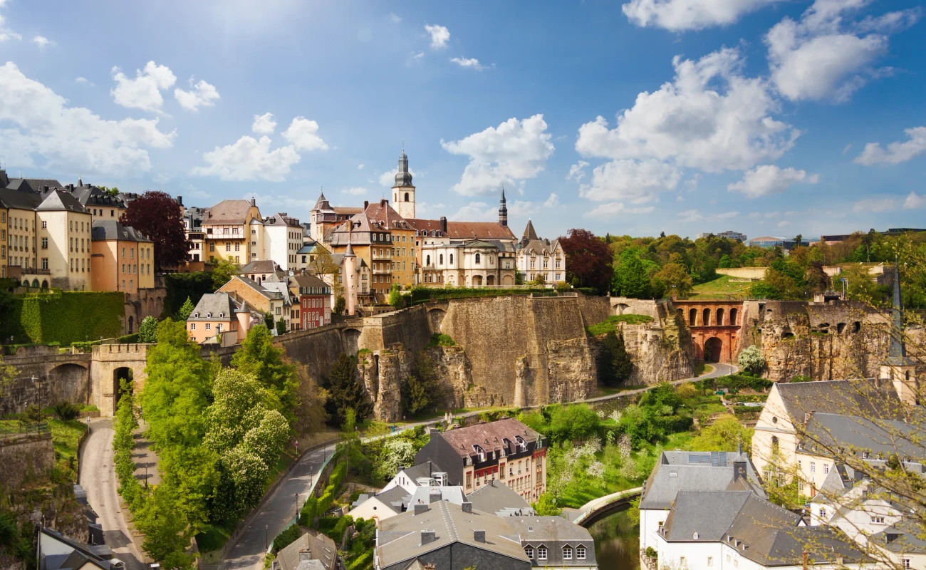 Top view of beautiful Luxemburg city, landmark in summer