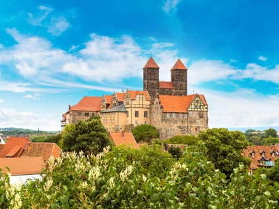 The Castle Hill in Quedlinburg in a beautiful summer day, Germany