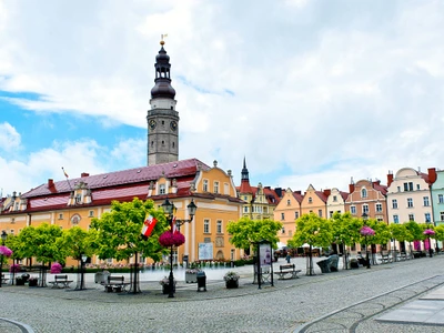 building of city hall in Boleslawiec, Lower Silesia, Poland