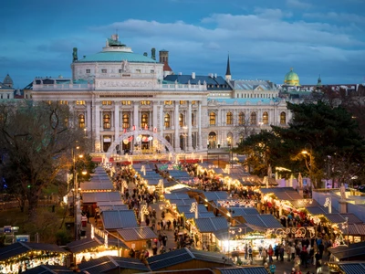 Wien Christmas Market advent viewed from above