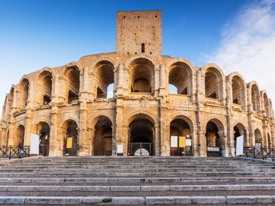 Provence, France.  Roman amphitheatre in the Old Town of Arles.