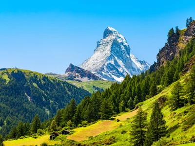 Matterhorn mountain range of the Alps, located between Switzerland and Italy