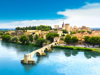 Saint Benezet bridge in Avignon in a beautiful summer day, France. High quality photo
