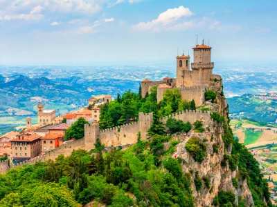 Rocca della Guaita, the most ancient fortress of San Marino, Italy.
