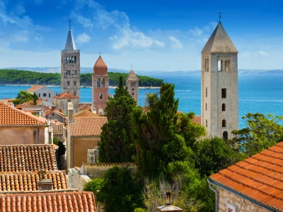 Beautiful cityscape of Croatia, the city of Rab