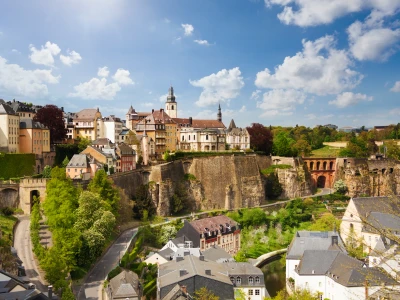 Top view of beautiful Luxemburg city, landmark in summer