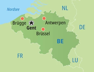 Eine Karte der Reiseroute