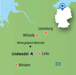 Eine Karte der Reiseroute