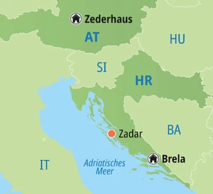 Eine Karte der Reiseroute