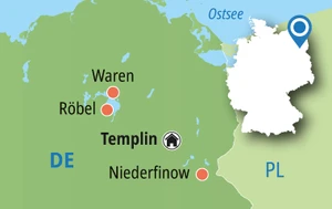 Eine Karte der Reiseroute