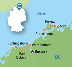 Eine Karte der Reiseroute