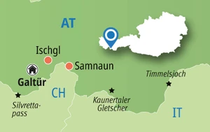 Eine Karte der Reiseroute