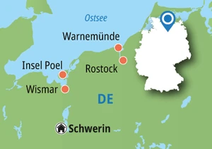 Eine Karte der Reiseroute