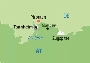 Eine Karte der Reiseroute